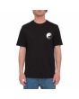 Hombre con camiseta orgánica de manga corta Volcom Counterbalance Negra frontal