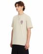 Hombre con camiseta de manga corta Volcom Draggin Stone Light Khaki lateral
