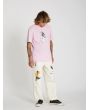 Hombre con camiseta de manga corta Volcom Finkstone rosa derecha