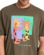 Hombre con Camiseta de manga corta Volcom Longo Cats Sage Leaf gráfico gatos