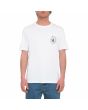 Hombre con camiseta orgánica de manga corta Volcom Maditi Blanca frontal