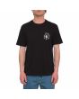 Hombre con camiseta orgánica de manga corta Volcom Maditi Negra frontal