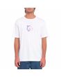 Hombre con camiseta orgánica de manga corta Volcom Realusion Blanca frontal