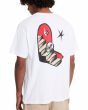 Hombre con camiseta Volcom FA Seth Conboy Blanca estampado artístico espalda