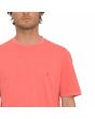 Hombre con camiseta orgánica de manga corta Volcom Solid Stone Washed Ruby bordado