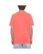 Hombre con camiseta orgánica de manga corta Volcom Solid Stone Washed Ruby posterior