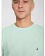 Hombre con camiseta de manga corta Volcom Solid Stone verde cuello