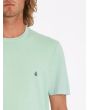 Hombre con camiseta de manga corta Volcom Solid Stone verde bordado Stone