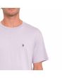 Hombre con camiseta orgánica de manga corta Volcom Stone Blanks Lavanda bordado logo