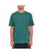 Hombre con camiseta orgánica de manga corta Volcom Stone Blanks Verde Turquesa