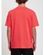 Hombre con camiseta orgánica de manga corta Volcom Stone Blanks roja posterior