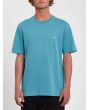 Hombre con camiseta orgánica de manga corta Volcom Stone Blanks azul