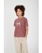 Mujer con camiseta de manga corta Volcom Truly Ringer granate lateral