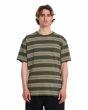 Hombre con camiseta de manga corta Volcom Twilight Verde a rayas 