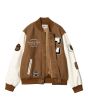 Chaqueta de estilo universitario Carhartt WIP Brown Ducks Bomber Marrón y Blanca para hombre interior