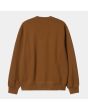 Sudadera Carhartt Sweat marrón con logo negro para hombre posterior