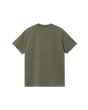 Camiseta Carhartt WIP Chase verde Leaf con logo dorado para hombre posterior