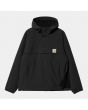 Chaqueta de invierno con capucha Carhartt WIP Nimbus Pullover negra para hombre abertura lateral