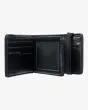 Cartera de cuero sintético con triple hoja Billabong Locked Slim Negra para hombre abierta