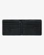 Cartera de cuero con triple hoja Billabong Vacant Leather Negra para hombre ranuras tarjeta