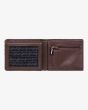 Cartera de cuero con triple hoja Billabong Vacant Leather Chocolate para hombre monedero y ventana DNI