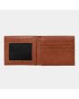 Cartera de piel sintética con doble hoja Carhartt WIP Card Wallet Cognac para hombre abierta