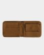 Cartera plegable Carhartt WIP Carston Fold Wallet Hamilton Brown para hombre abierta