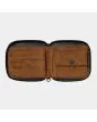 Cartera de pana con cremallera Carhartt WIP Flint Zip Wallet Marrón abierta