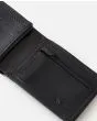 Cartera fina de piel con triple hoja Rip CUrl Stacked RFID Slim Negra para hombre bolsillo monedero