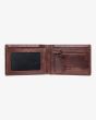 Cartera de cuero de triple hoja Arch Leather Wallet Chocolate para hombre ventana DNI y monedero