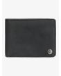 Cartera de cuero con triple hoja Quiksilver Mack negra para hombre