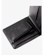 Cartera de cuero sintético con doble hoja Quiksilver Slim Rays negra para hombre bolsillo monedero
