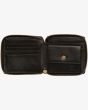 Cartera de piel Rvca Zip Around negra para hombre compartimentos