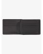 Cartera de triple hoja Quiksilver Stitchy negra para hombre ranuras tarjeta