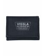 Cartera Vissla Stoke Supply Wallet negra para hombre, triple pliegue y cierre de velcro