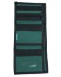 Cartera de triple pliegue Vissla Stoke Supply Wallet color verde jade abierta