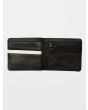 Cartera de cuero sintético Volcom Slim Stone S negra para hombre abierta