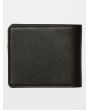 Cartera de cuero sintético Volcom Slim Stone S negra para hombre posterior