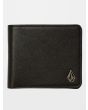 Cartera de cuero sintético Volcom Slim Stone S negra para hombre
