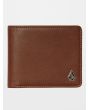 Cartera de cuero sintético Volcom Slim Stone S marrón para hombre