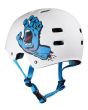 Casco Skateboard Bullet x Santa Cruz Screaming Hand blanco para adulto posterior