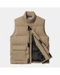 Chaleco acolchado impermeable Carhartt WIP Milton Vest beige para hombre forro