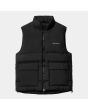 Chaleco acolchado e impermeable Carhartt WIP Springfield Vest Negro con logo gris para hombre