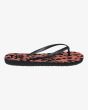 Chanclas Billabong Dama color coral con animal print de leopardo para mujer lateral