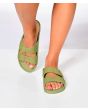 Sandalias Ecológicas Cacatoès verde oliva para mujer  puestas