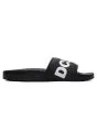 Chanclas Slider DC Shoes Slide negras y blancas para hombre lateral