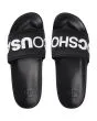 Chanclas Slider DC Shoes Slide negras y blancas para hombre superior