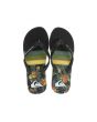 Chanclas de playa Quiksilver Molokai Art SL negras, amarillas y verdes para hombre