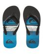 Chanclas para chico Quiksilver Molokai Panel Boy en color negro y azul superior