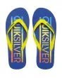 Chanclas Quiksilver Molokai Wordmark azules y amarillas para hombre superior
